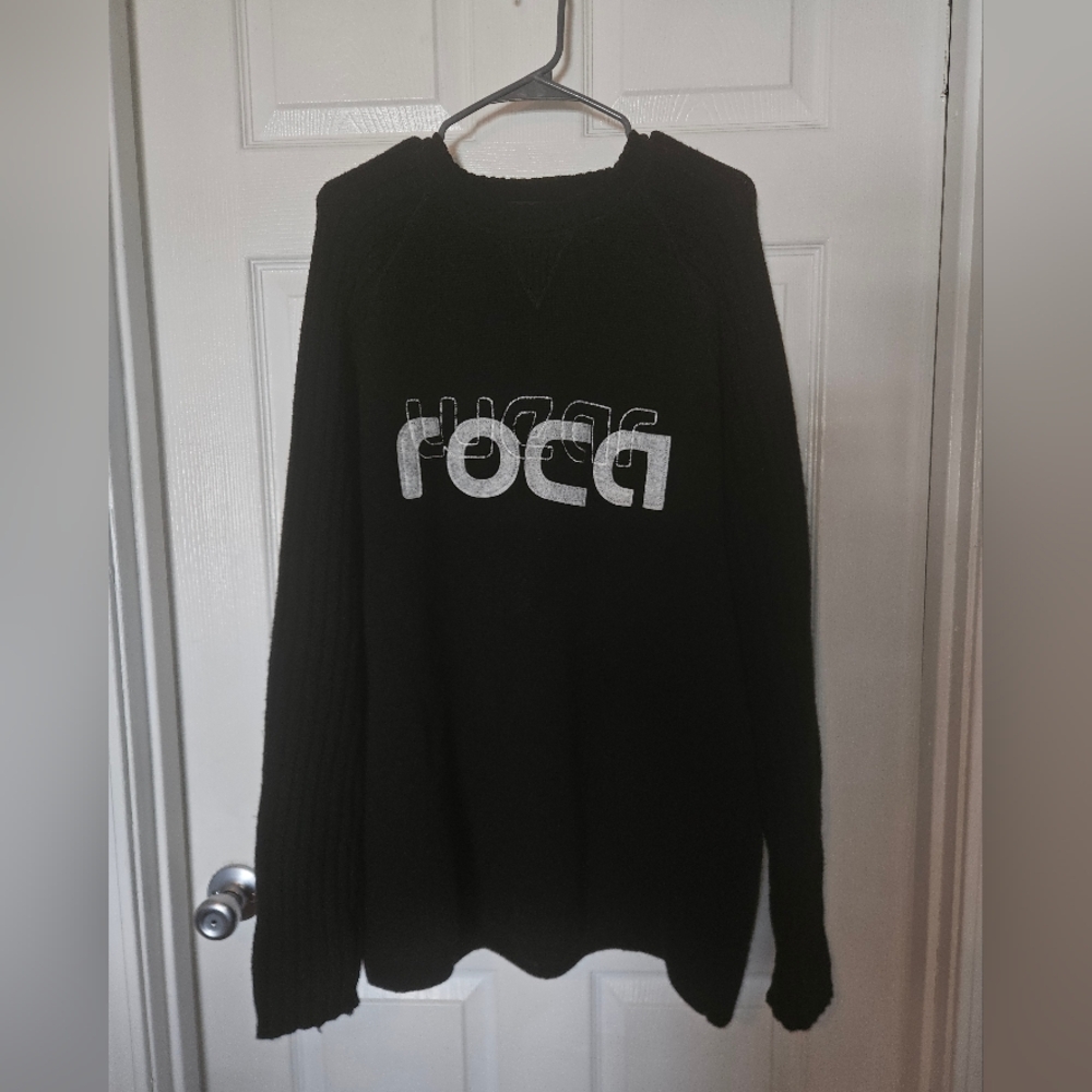 Roca Wear 100%wool Pullover Sweater..black XL